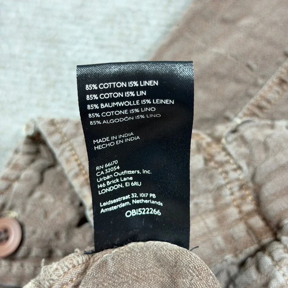Free People Brown Linen Blend High Rise‎ Pleated Textured Tapered Leg Pants Sz 2